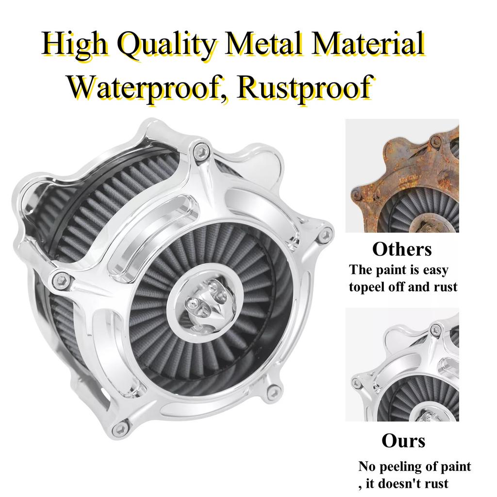 Motorräder Turbine Luftfilter Ansaugfilter Chrom Für Harley Sportster XL Touring Softail Dyna EVO & Twin Cam Fatboy FXDLS