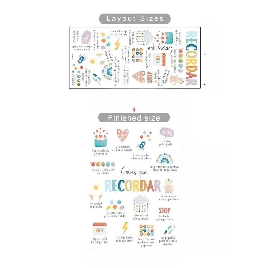

Spanish Things To Remember Kids Wall Sticker Art Spanish Office Decor Spanish or English Calming Corner Baby Room Decor