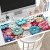 Pastel Flower Large Desk Mat Non Slip Gaming Mouse Pad Stitched Edge Colorful Floral Keyboard Mat For Pc Laptop Office Desktop