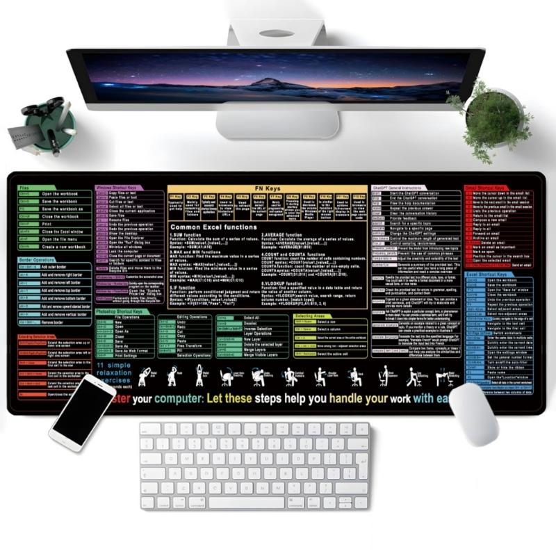 

Computer Office Power Point Word Command Prompt Shortcut Key Shortcut Gaming Keyboard Mouse Pad Mousepad Replacement 300x600x2mm