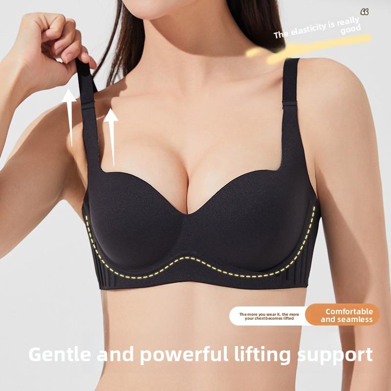 Sexy Seamless Half Cup Bra for Small Bust, Push Up Enhance Uplift Anti-Sagging Side Support Women's Lingerie