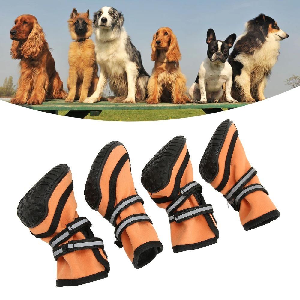 Soft Sole Dog Shoes Adjustable Strap Dog Waterproof Boots  Medium Large Dogs