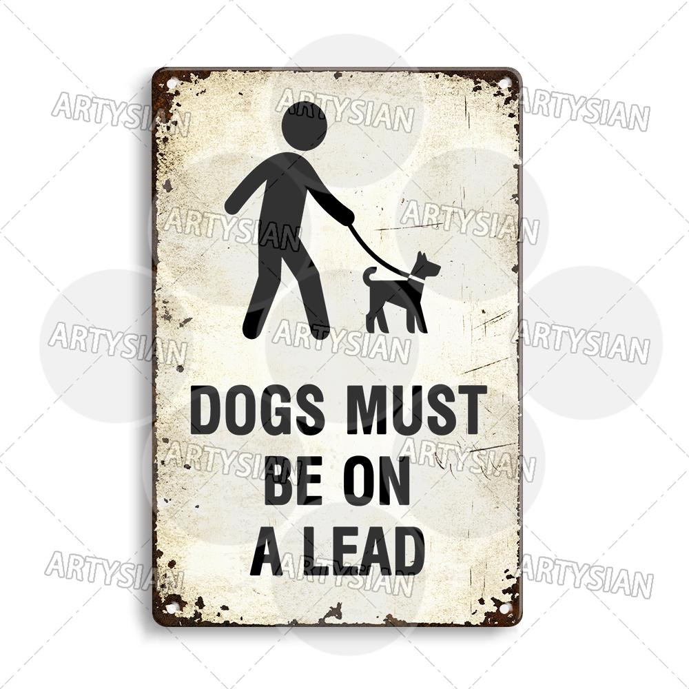 Beware Of Dogs Metal Sign Doberman Rottweiler Beagle Border Collie Dalmatian Bulldog GSD No Dogs Allowed Guide Dogs Welcome