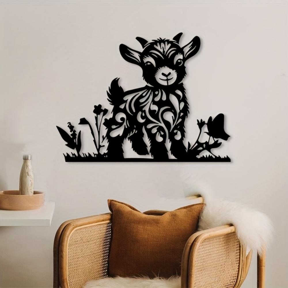 1pc Rustic Scottish Highland Cow Metal Wall Art, Iron Farm Animal Sculpture for Indoor Outdoor Holiday Decor, Country Cottage Gift for Cow Lover