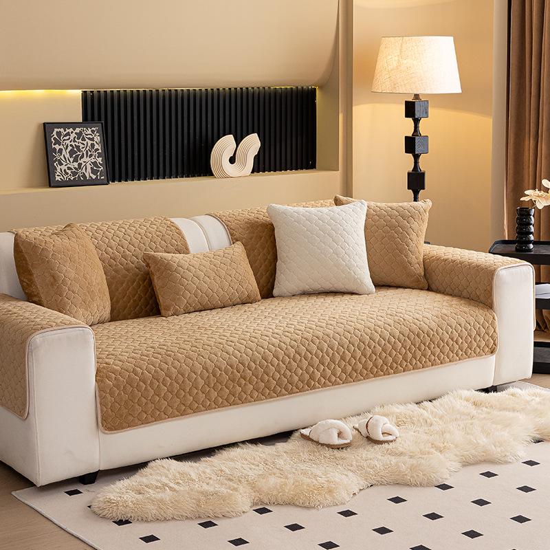 Zimní 2025 Plyšový Sametový Polštář na Pohovku: Silný, protiskluzový kryt