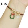 Christmas Party Favors Bracelets, Red Green String Bracelet, Adjustable Charm Bracelet Holiday Bracelets with Glow in The Dark Bead for Women