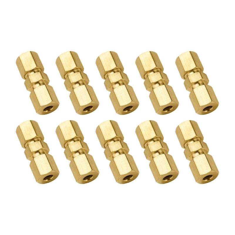 High Strength Brass Flareless Brake Line Fitting 4.76mm Double Thread Brake Line Connectors For Car Truck Compatibility