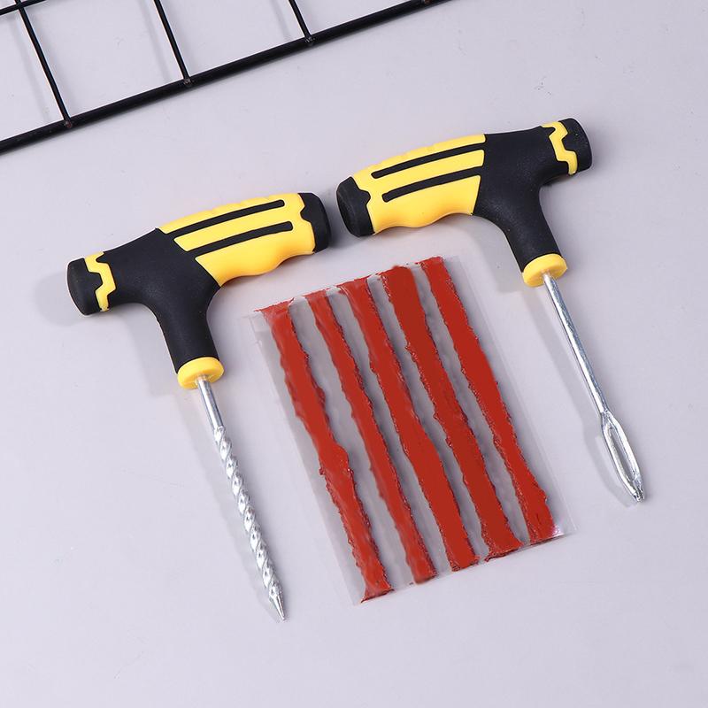 Car Tire Repair Tool Tire Repair Kit Studding Tool Set Auto Bike Tubeless Tire Tyre Puncture Plug Garage Tools With Rubber Strip