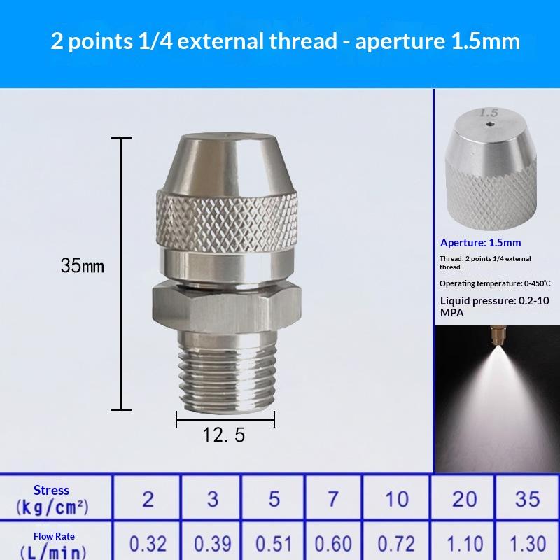 0.6 0.8 1.0 1.2 1.5 2.0Mm Hole Stainless Steel Nozzle Adjustable Steam Volume For Fog Cannon Machine 1/8' 1/4' 3/8' 1/2'