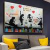 Banksy-pinturas en lienzo de globo con chica, arte callejero de Graffiti, nunca te rindas, arte de pared, carteles abstractos, imágenes, decoración del hogar