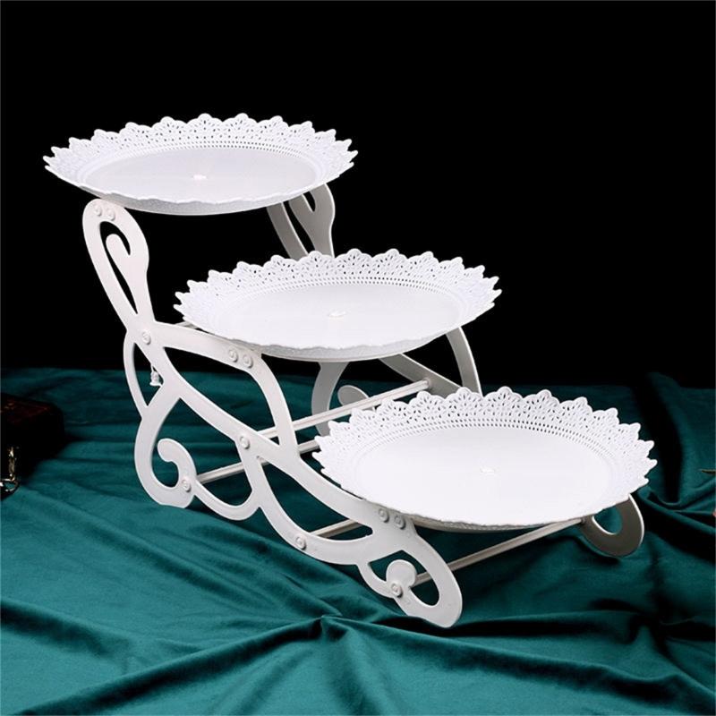 Cake Stand Birthday Cake Rack 3 Tiers Cupcake Display Holder Snacks Fruit Plate Wedding Party Tray Dessert Table Decor
