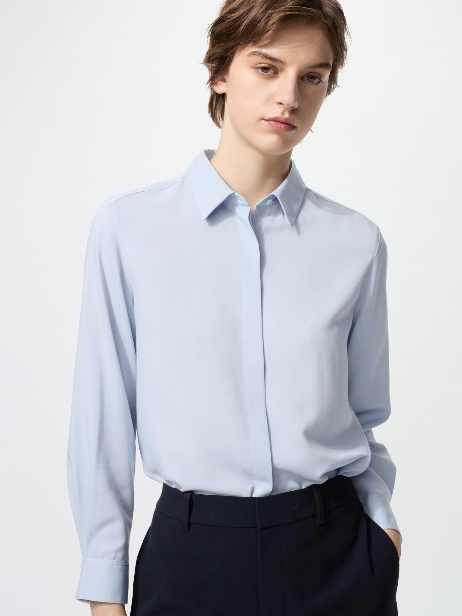 

Блузка Uniqlo из искусственного шелка 61 BLUE/WOMEN M