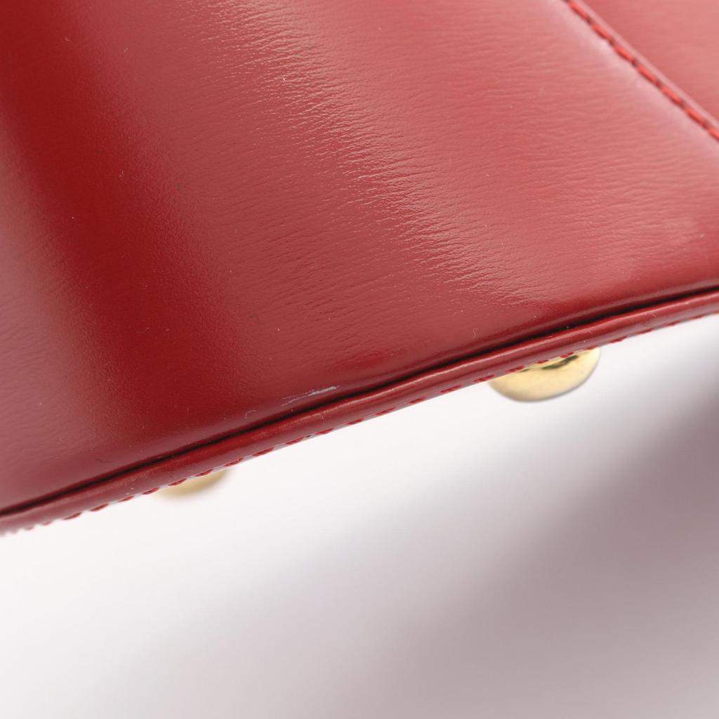 Used YVES SAINT LAURENT Handbag Leather Red Used Women