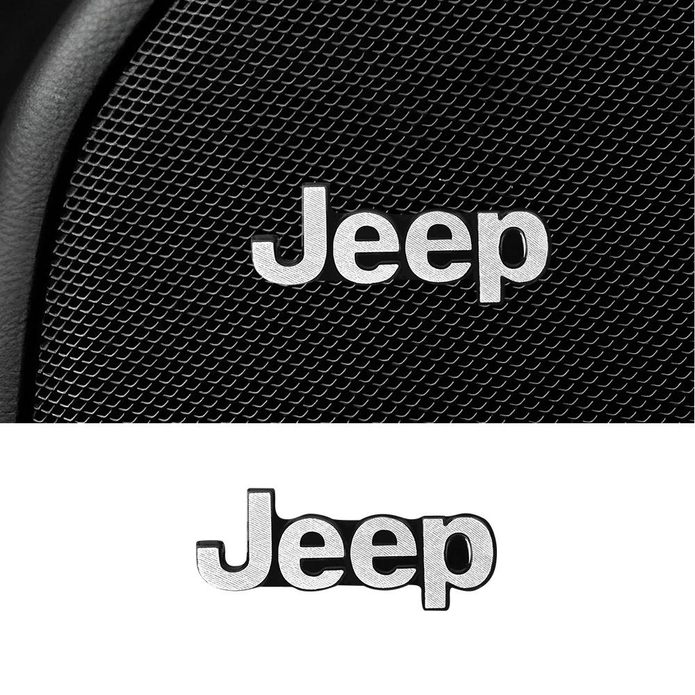 Self-Adhesive 4PCS 3D Aluminum Car Speaker Logo Stickers for Jeep Wrangler Grand Cherokee Compass Auto Interior Decor Accessorie