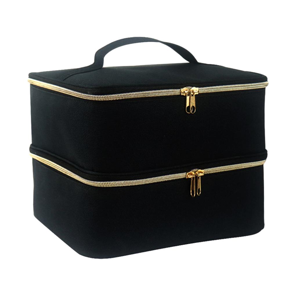 

Удобный для хранения и доступа футляр для переноски лака для ногтей, удобный и организованный, прочный, легко носить с собой чёрный