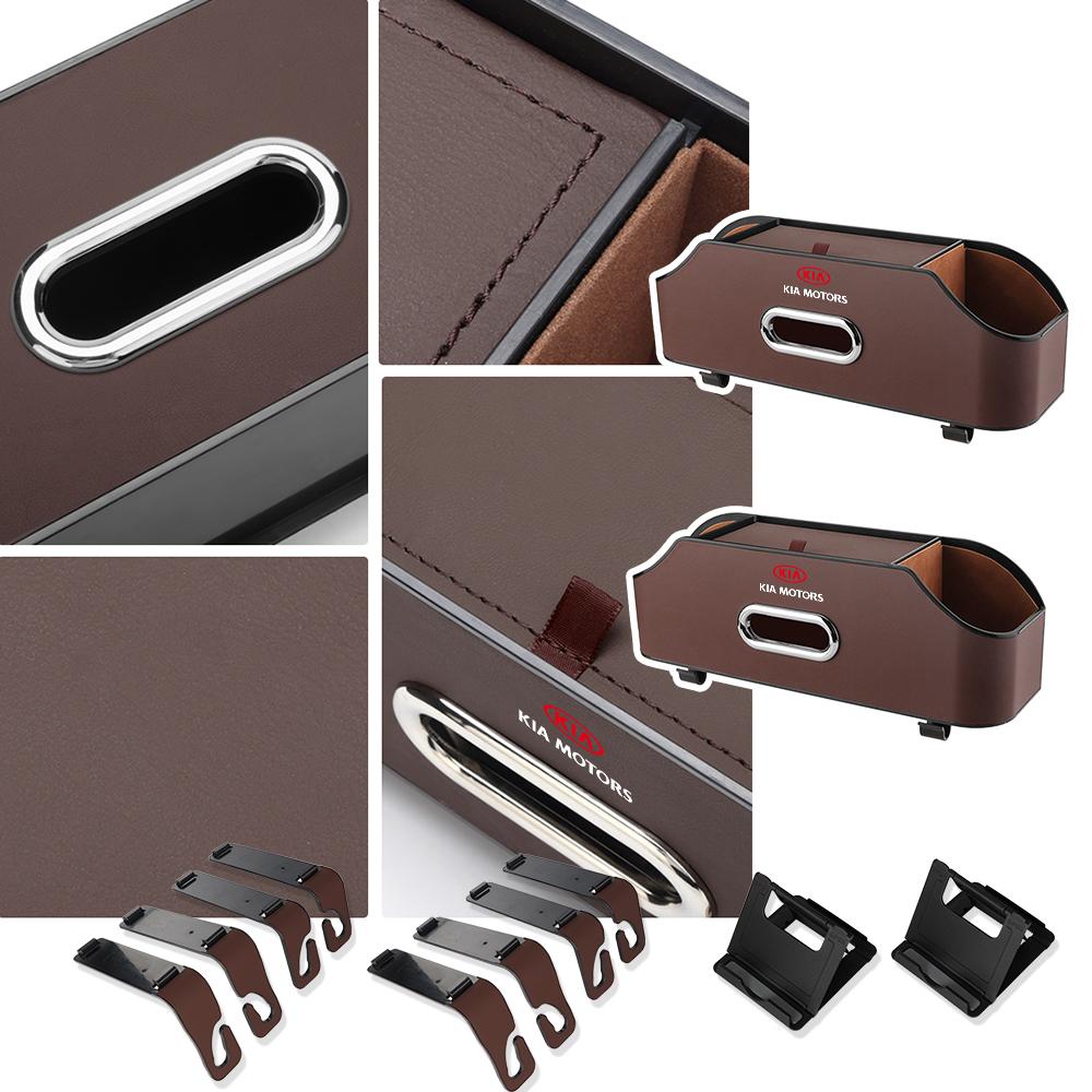 2026 Horká Samolepka na Auto Multifunkční Úložný Box na Zadní Sedadlo Auta Držák na Nápoje Organizér na Ubrousky Pro KIA KN Stinger RIO Sorento