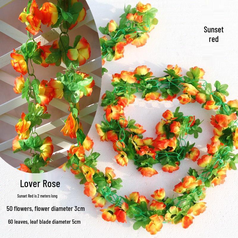 Artificial Rose Vine Hanging Decor for Walls and Ceilings