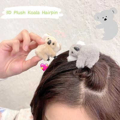 Karikatür 3D Peluş Koala Saç Tokası Fotoğraf Aksesuarları Saç Tokası Çanta Aksesuarları Günlük Dekor