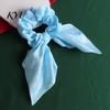 Christmas Hair Scrunchies for Women Girls, Elastic Ponytail Holders with Ribbon Bow, Decorative Wrist Soft Fabric Ties Holiday Party Accessories