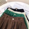 Autumn/Winter 2023 Women's High-Waisted Corduroy A-Line Shorts - Versatile, Loose Fit, Retro Casual Style.