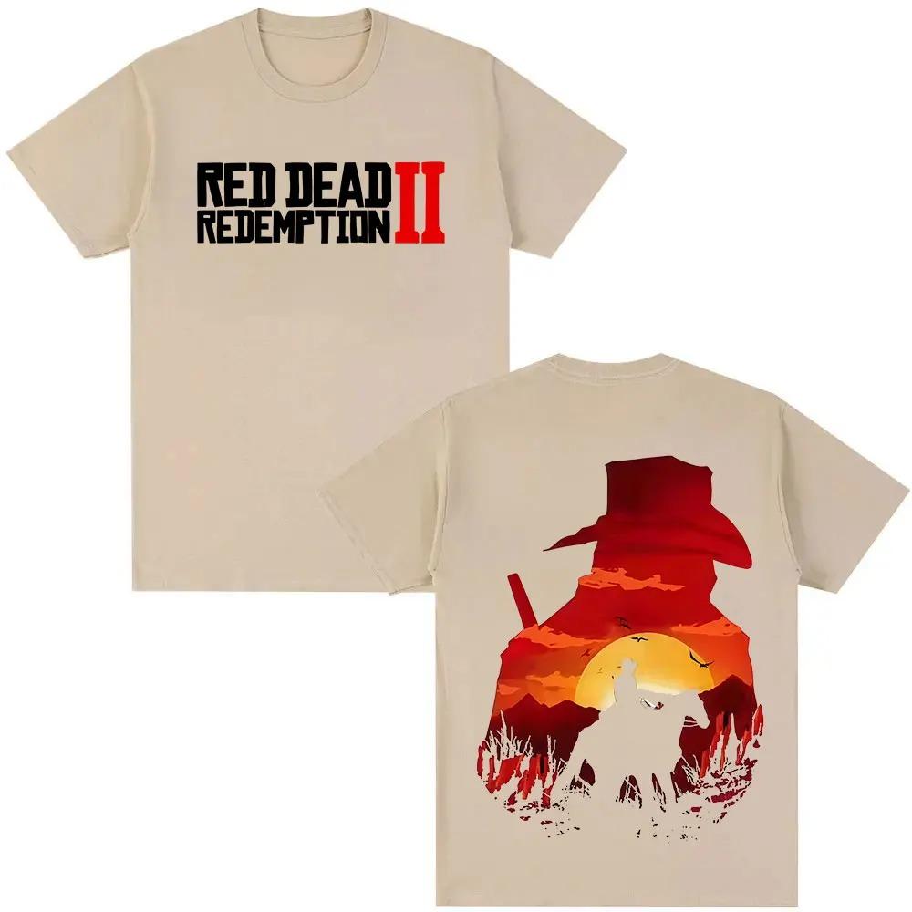 Red Dead Redemption 2 Hráčska Grafické Tričká Pánske Dámske Gotické Tričko s Krátkym Rukávom Y2K Móda Vysoko Kvalitné Bavlnené Tričko