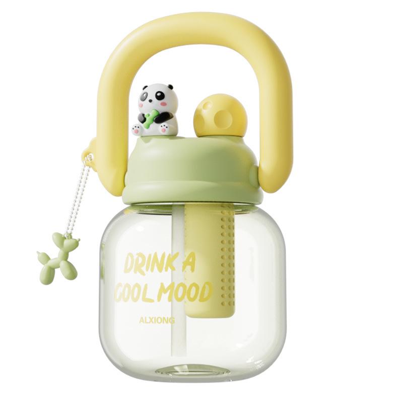 High-Capacity Dual-Use Summer Straw Cup for Girls - Portable Space-Saving Design