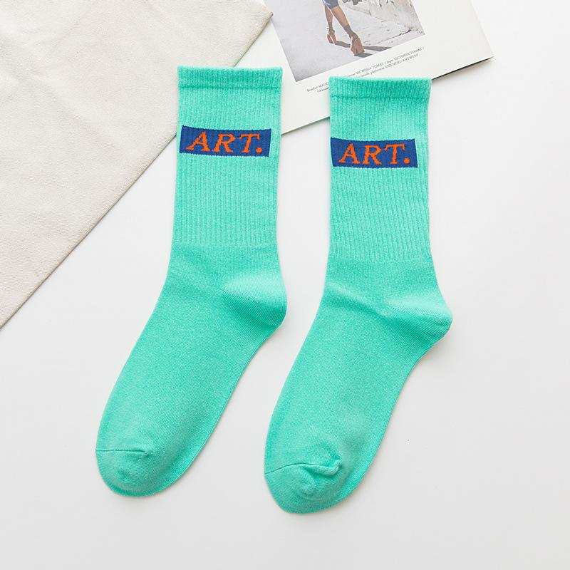 Korean style fashion Harajuku street hip hop socks unisex fun men's socks happy skateboard Chinese character letter ladies socks