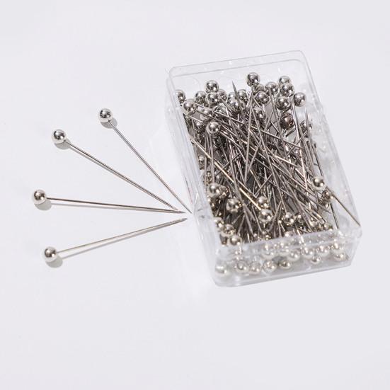 100Pcs/Box Colorful Round Top Hijab Pins with Storage Box One Tip Design Fixed Sewing