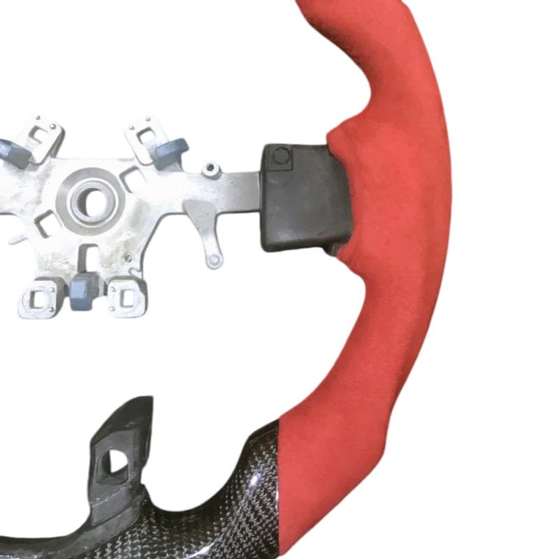Red Suede & Carbon Fiber Style Steering Wheel for 2013-2018 Dodge Ram