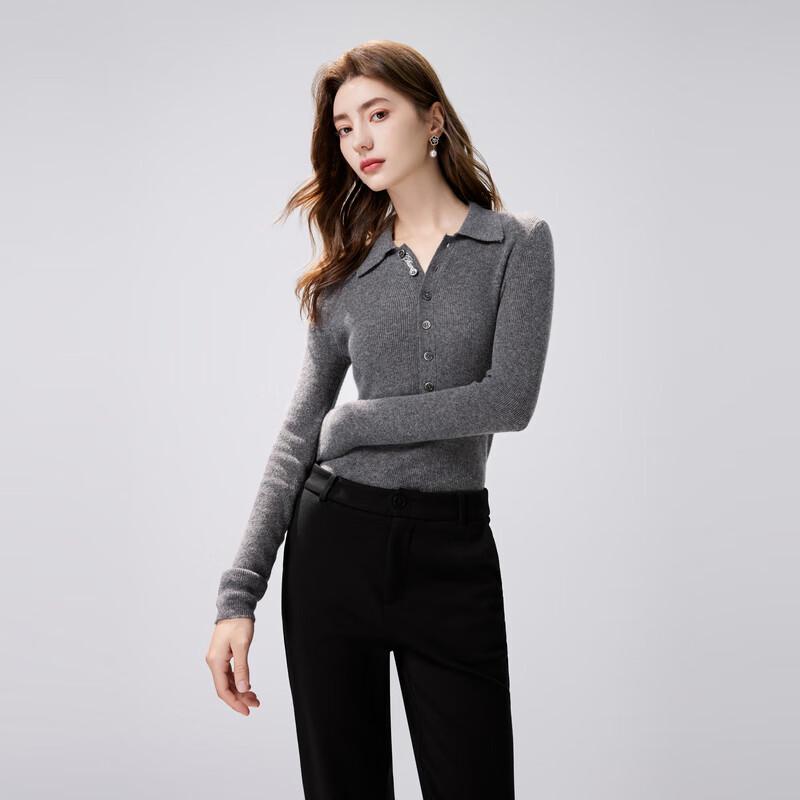 

Женский вышитый кашемировый трикотажный свитер приталенного силуэта Qiushuiyiren L