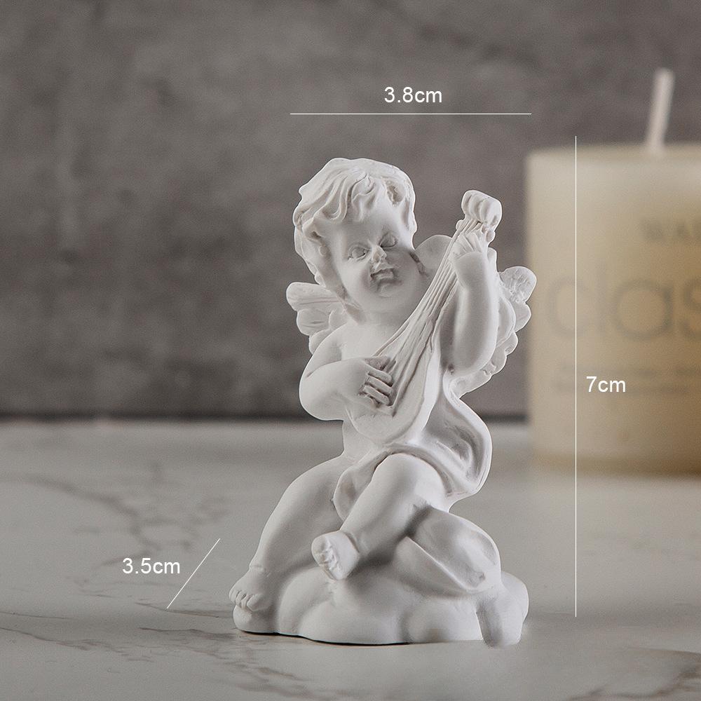 4PCS Little Angel Resin Imitation Gypsum Angel European Atmosphere Ornament Shooting Props Home Creative Sculpture Crafts