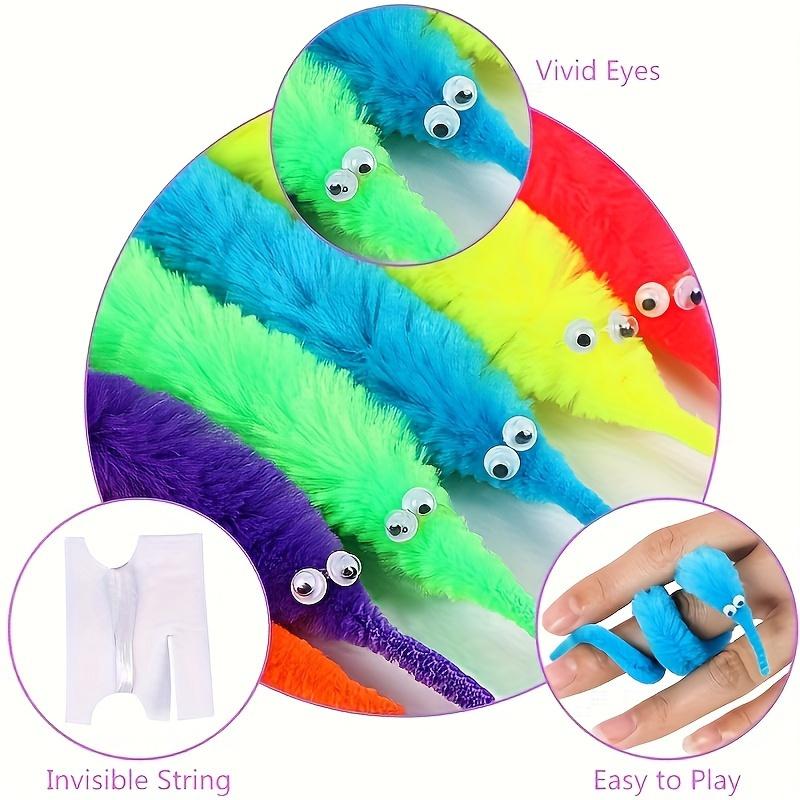 12Pcs Fun Worm Magic Props Pet Toys For Children Kids Beginners Wiggly Twisty Worm With Invisible String Party Games Trick Toys