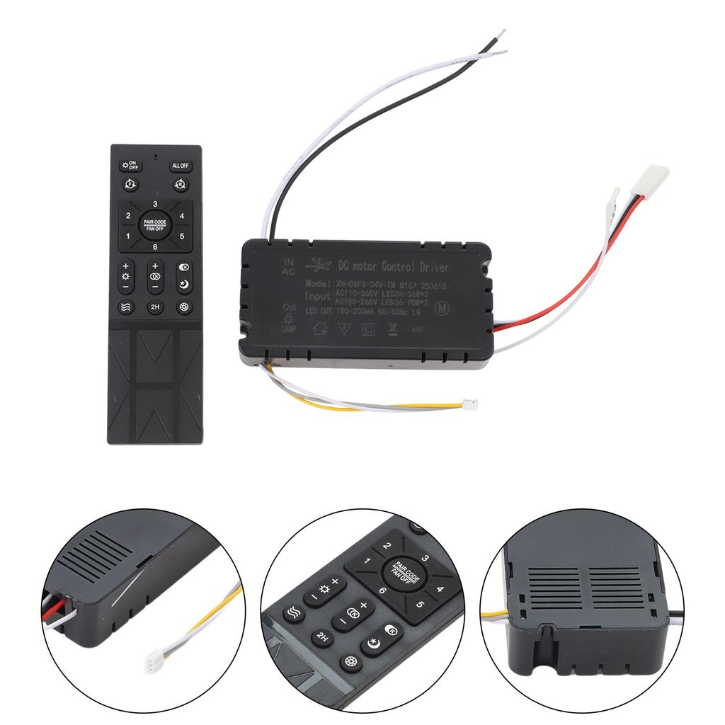 6 Speed Settings Ceiling Fan Remote Wireless Dimming Controller