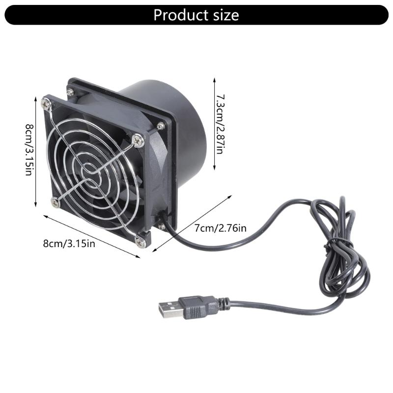 Versatilitys 8cm USB Round Exhaust Fan Ventilation Fan for Effective Air Circulation In Pet Shelters and 3D Printer Case