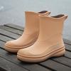 Women's Waterproof Non-Slip Korean Style Fashion Rain Boots - Slip-On Short Tube Design for All Seasons