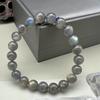 Natural Gray Moonstone Bracelet Round Beads 5-15mm Polished Labradorescence Glow Gemstone Women Men