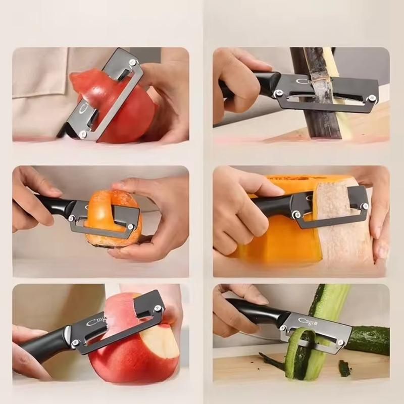 Multi-Function Kitchen-Specific Peeler for Slicing Fruit and Vegetables with Steel Handle Stainless Steel Kitchen Peeler