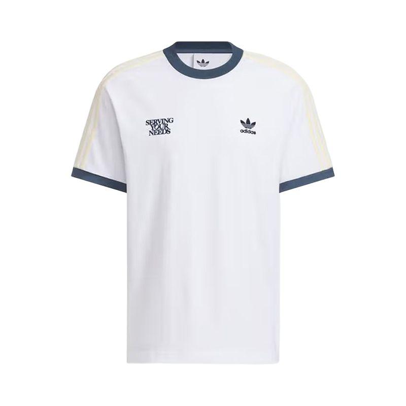 Adidas Originals Logo Letter Drop Shoulder Short Sleeve T-Shirt, Unisex Round Neck Top KT0841 XS
