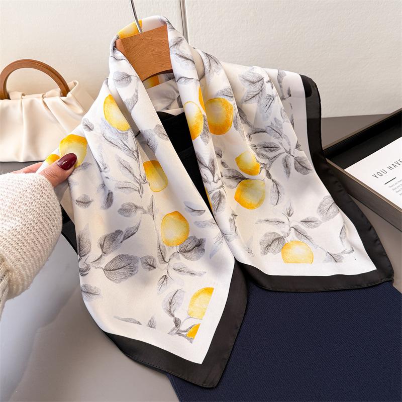 2026 New Neckerchief Female Square Scarf for Women Silk Feeling Shawl Satin Hijab Fashion Wraps Hair Bands Ribbon Headband