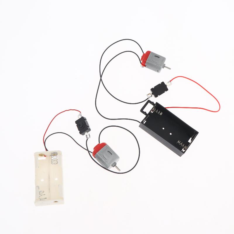 Mini Diy Electronic Motor Circuit Models Kit Black White 130 Motor Kit With 2Xaa Battery Storage Case And Switch 16500 Rpm