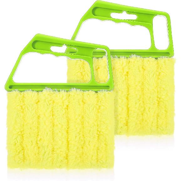 

2-Pack Microfiber Blind Cleaner Tools - 7-Finger Washable Duster for Venetian Blinds, AC Vents, Fans & Wood Surfaces - Flexible Head with Non-Slip