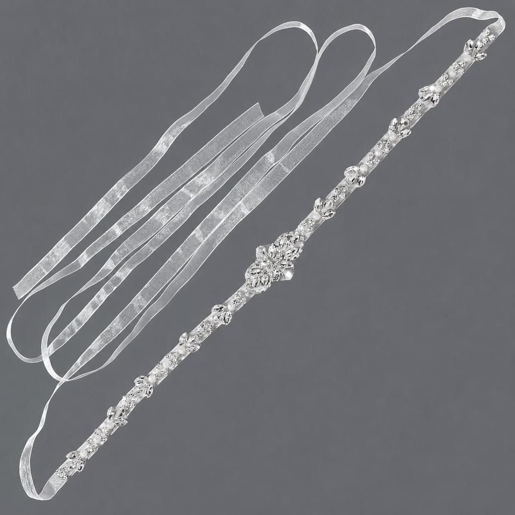 Elegant Silver Rhinestone Wedding Belt – Versatile High-End Dress Accessory for Fashion Shows and Performances