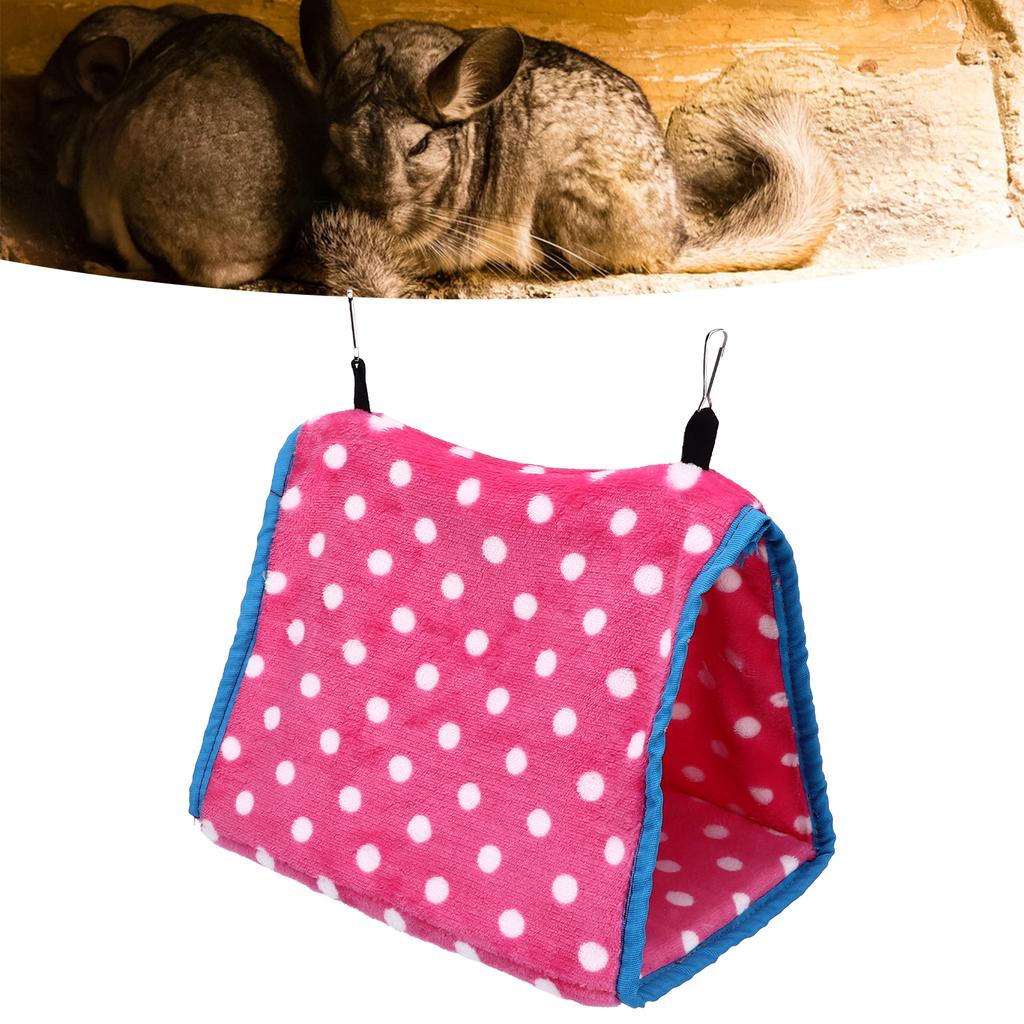 Bird Bed Foldable Portable Comfortable Flannel Triangular  ing Bird Hammock with Hooks for Parrots Hamsters