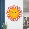 Cartoon hollowed out sunflower wall clock, creative countryside style, silent wall clock suitable for home, living room, and off