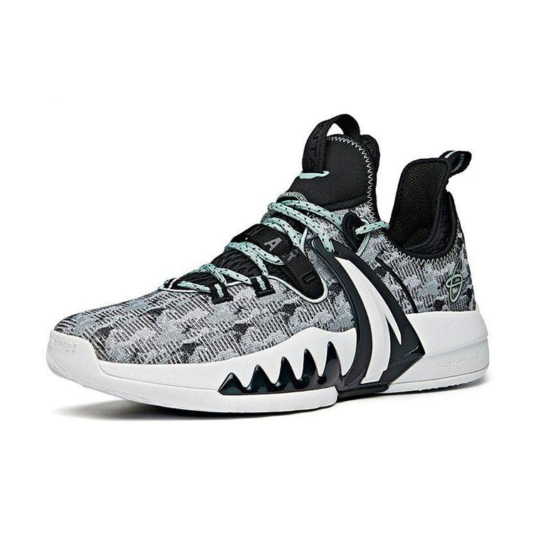 ANTA Men Professional Basketball Shoes Grey Black White Mint Green 112121103-2