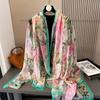 Luxury Print Chiffon Scarves Fashionable Lightweight Neck Scarf For Women Summer Neck Sun Protection Silk Scarf Shawl 180*130Cm