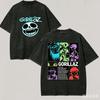 Gorillaz für Fan-Geschenk Gewaschenes T-Shirt Herren Damen Harajuku Übergroß Unisex Kurzarm Streetwear hohe Qualität Paare Klassisch
