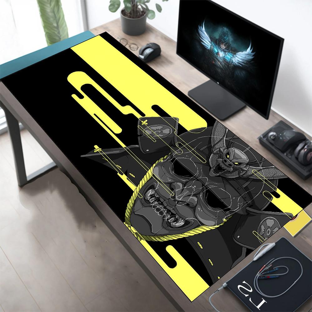 Ghost Warrior Mouse Pad Anime XXL Gaming Accessories Office Gamer Keyboard Desk Mat Non-Slip Laptop Large Mask Mouse Pads