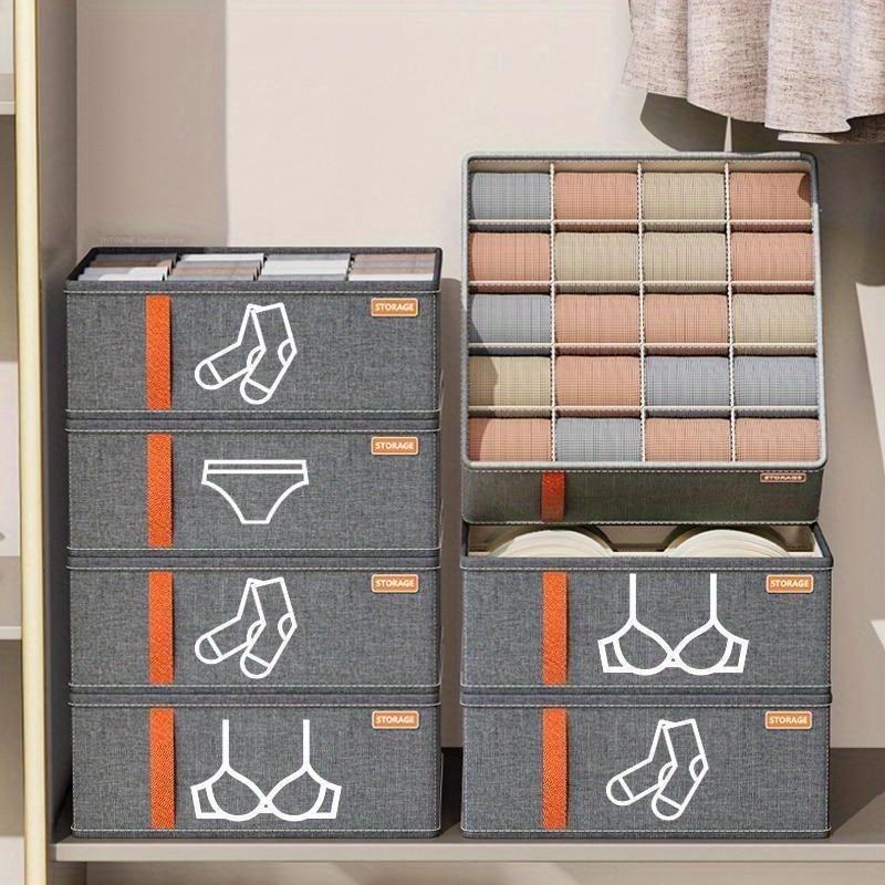 Foldable Compartment Storage Box Home Underwear Socks Fabric Compartment Storage Box Wardrobe Dust-proof Storage