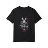 White T Shirt with Rabbit Yakuza Graphic and Japanese Text for Casual Wear